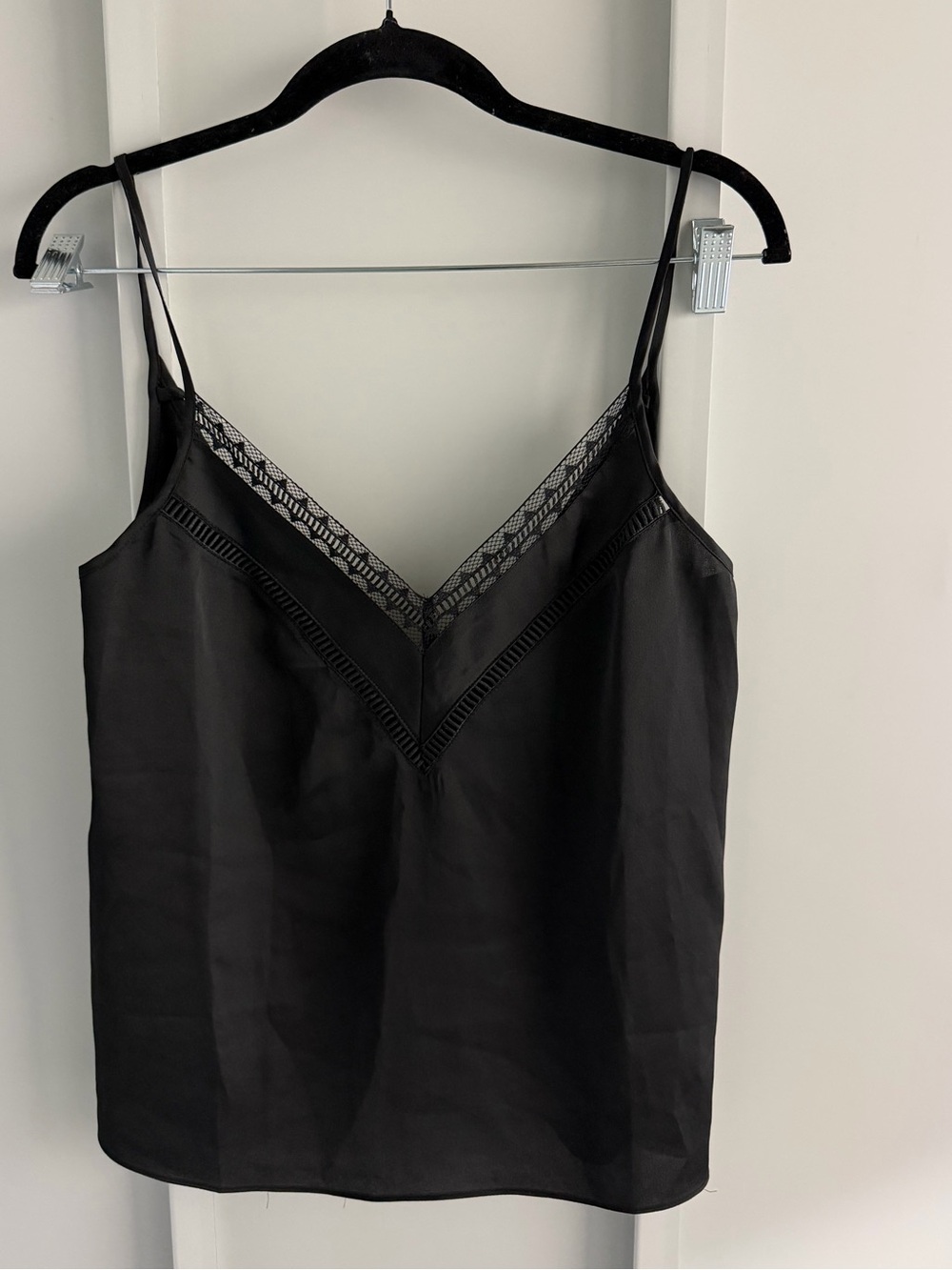 Etam Black Lingerie-Style Camisole with Lace Detail - Size Small Like new - Picture 2 of 11